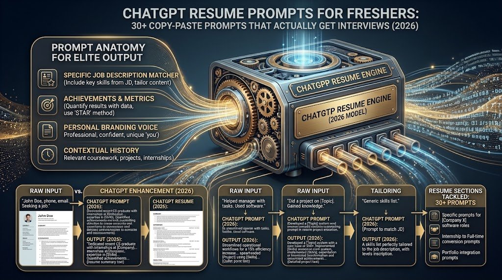 ChatGPT Resume Prompts for Freshers: 30+ Copy-Paste Prompts That Actually Get Interviews (2026)