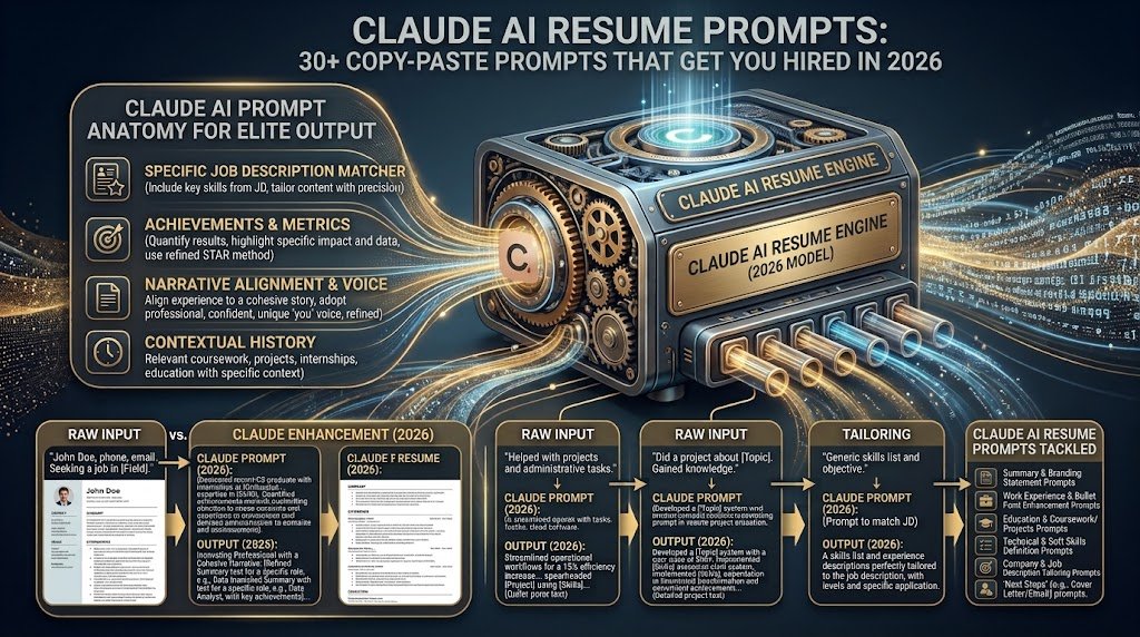 Claude AI Resume Prompts: 30+ Copy-Paste Prompts That Get You Hired in 2026