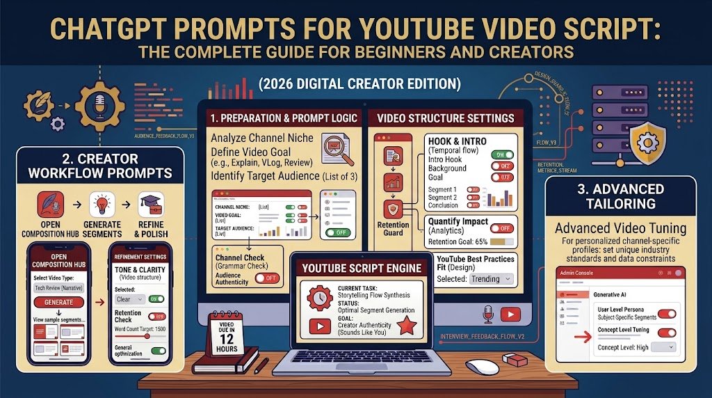 ChatGPT Prompts for YouTube Video Script: The Complete Guide for Beginners and Creators