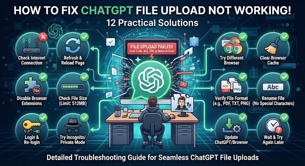 How to Fix ChatGPT File Upload Not Working: 12 Practical Solutions