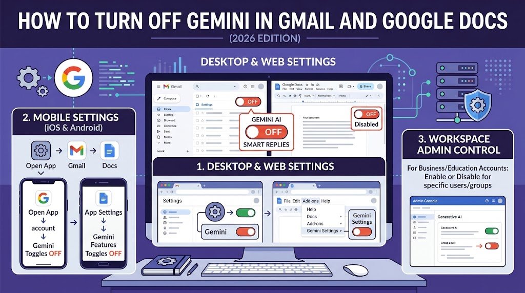 How to Turn Off Gemini in Gmail and Google Docs (Every Device, Every Setting, 2026)